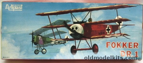 Artiplast 1/50 Fokker DR.1 (DR-1) Triplane (Ex-Aurora), 120 plastic model kit